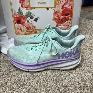 Hoka Women's Mint and Lavender Running Shoes